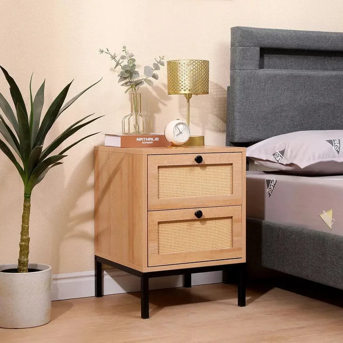 Curtis Rattan Nightstand Table (Set of 2) Canva Home