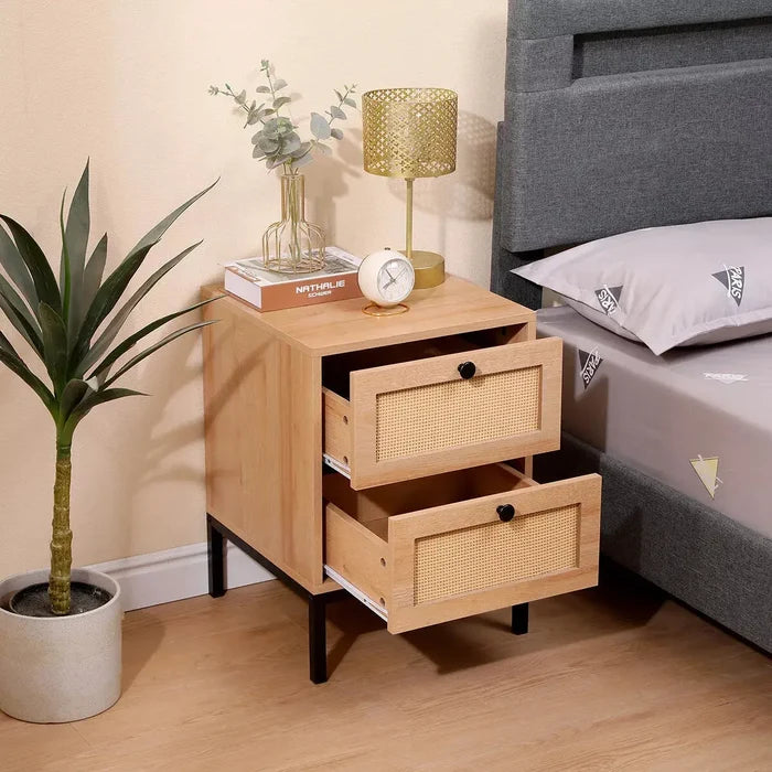 Curtis Rattan Nightstand Table (Set of 2) Canva Home