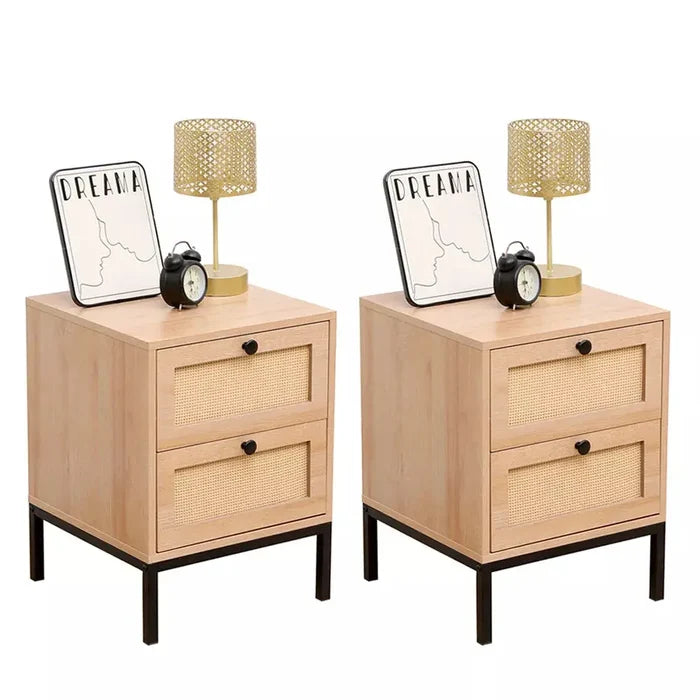 Curtis Rattan Nightstand Table (Set of 2) Canva Home