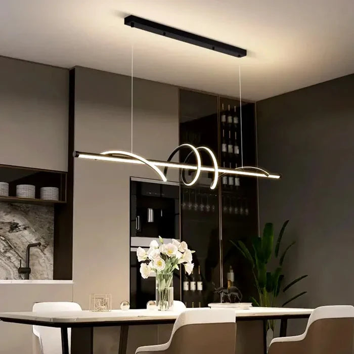 Curve Wave Modern Dining Room Chandelier Canva Home