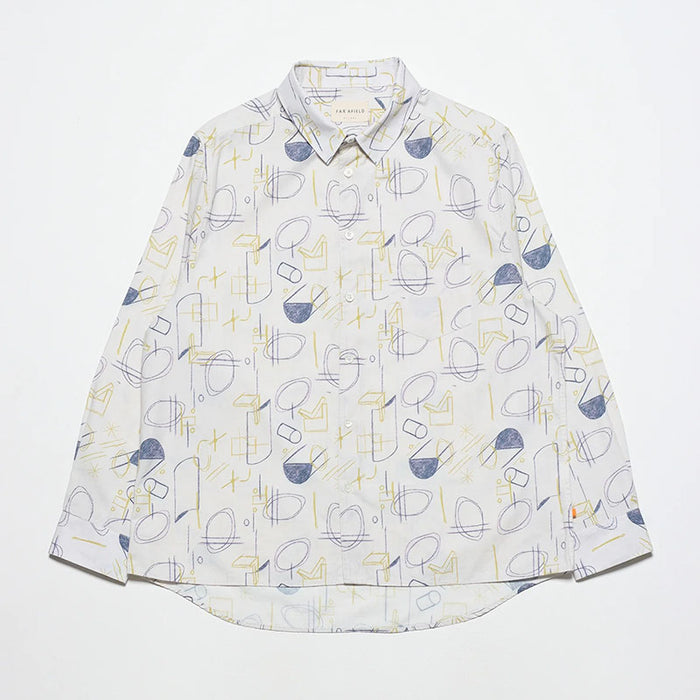 Day Shirt- White Hand Sketch Print