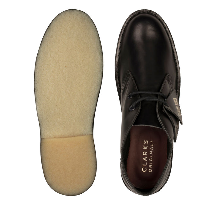 Desert Boot - Black Polished Leather