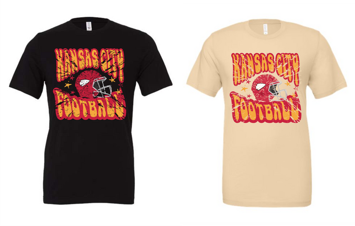 Distressed KC Football Tee