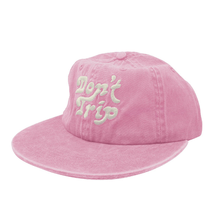 Don't Trip Strapback Hat - Washed Light Pink