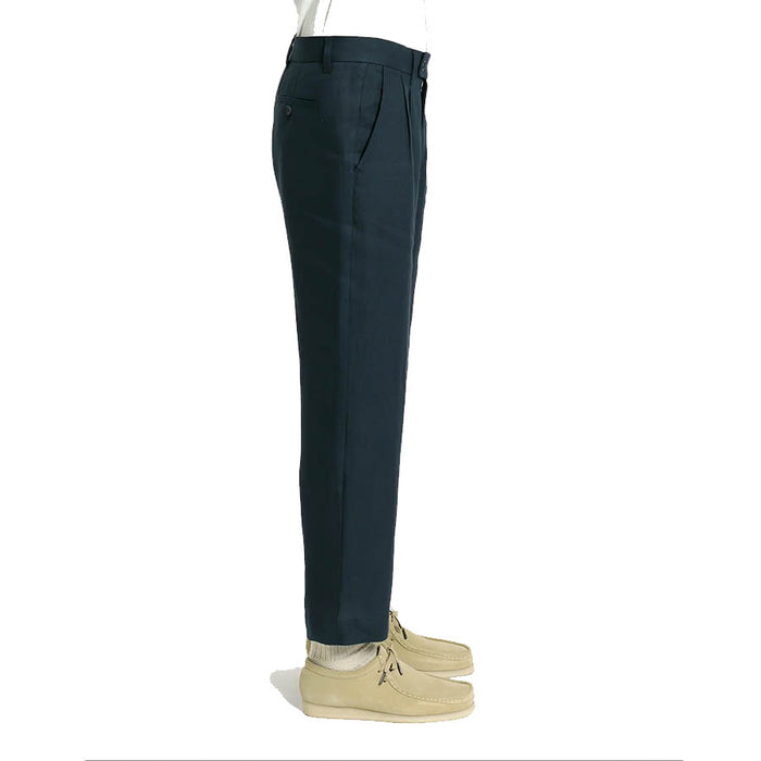 Double Pleated Trouser - Blue Braided Weave