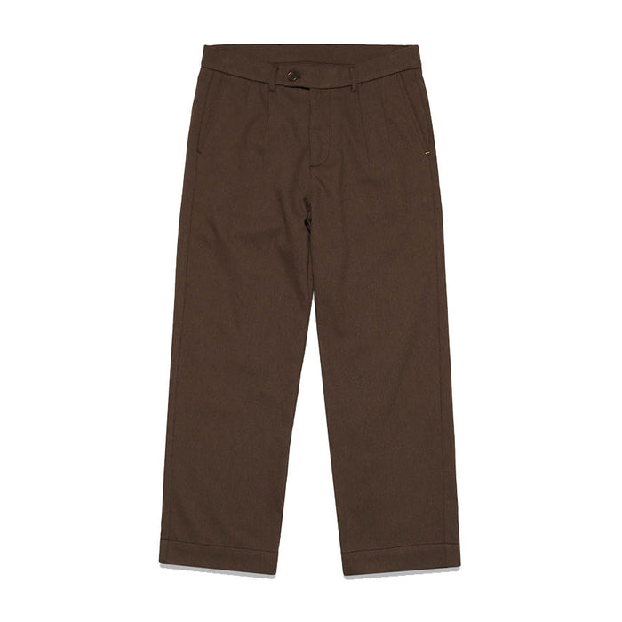 Double Pleated Trouser - Brown Braided Weave