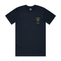 Dry Goods Palm T-Shirt - Navy Green Orange