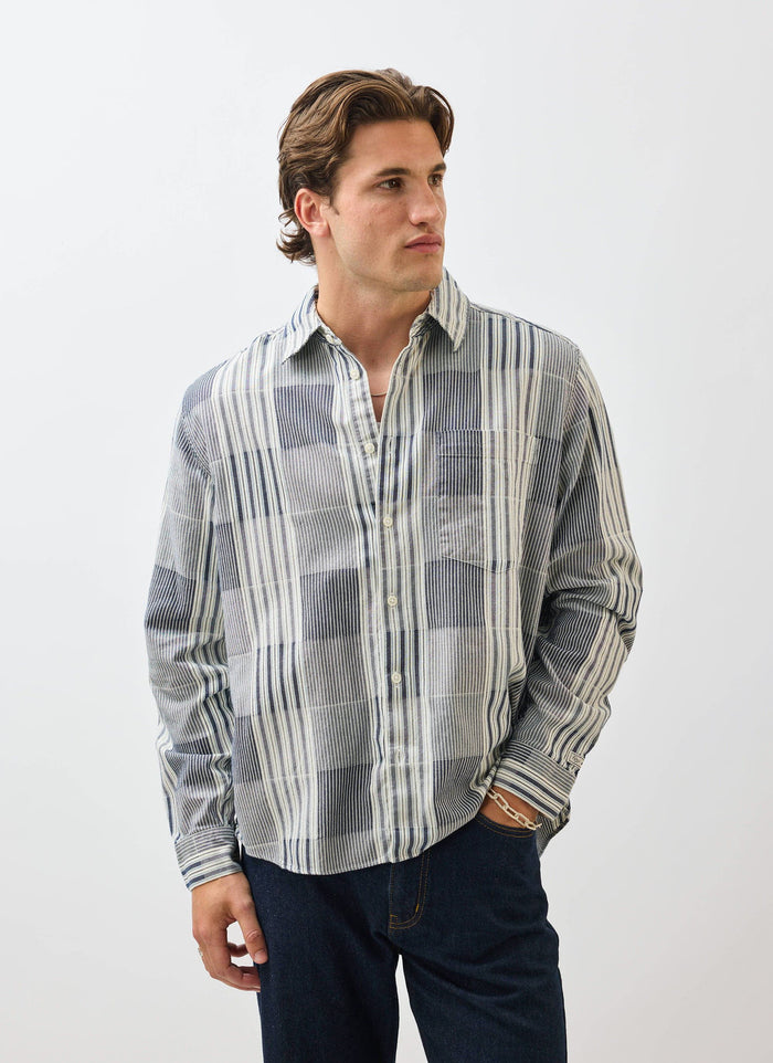 Epigraph Patchwork Pearce Shirt - Blue