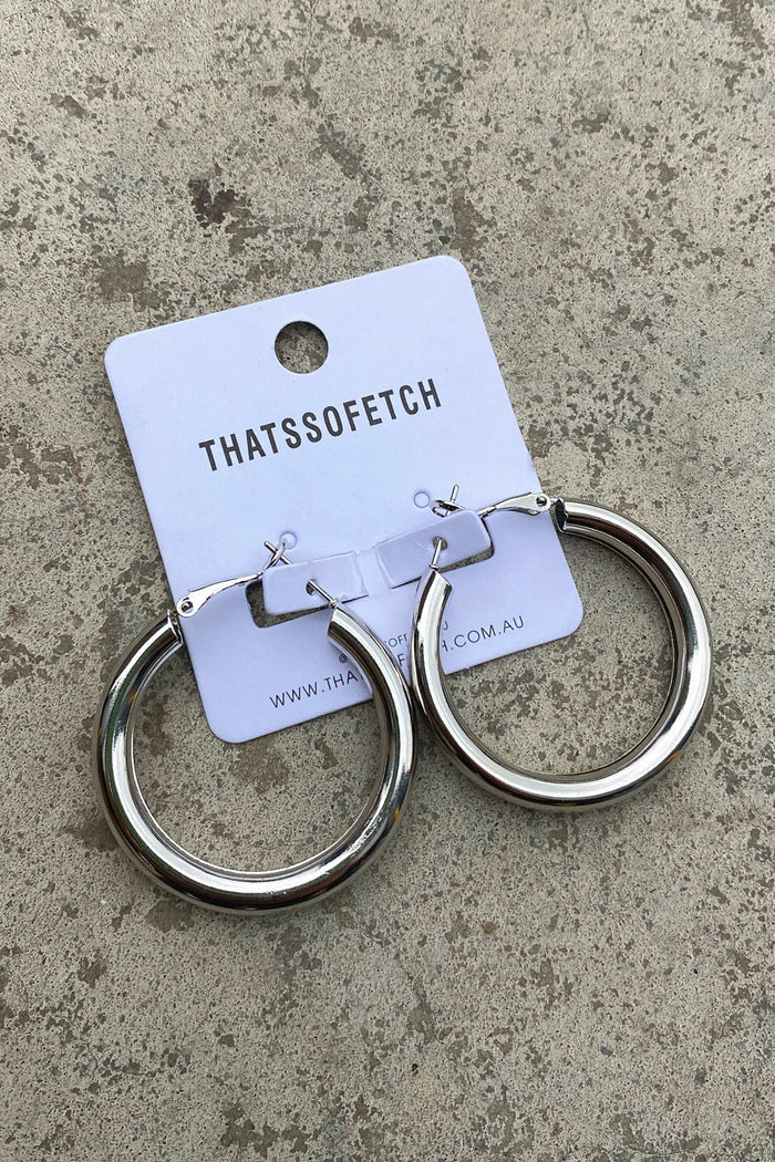Fendie Hoop Earrings - Silver