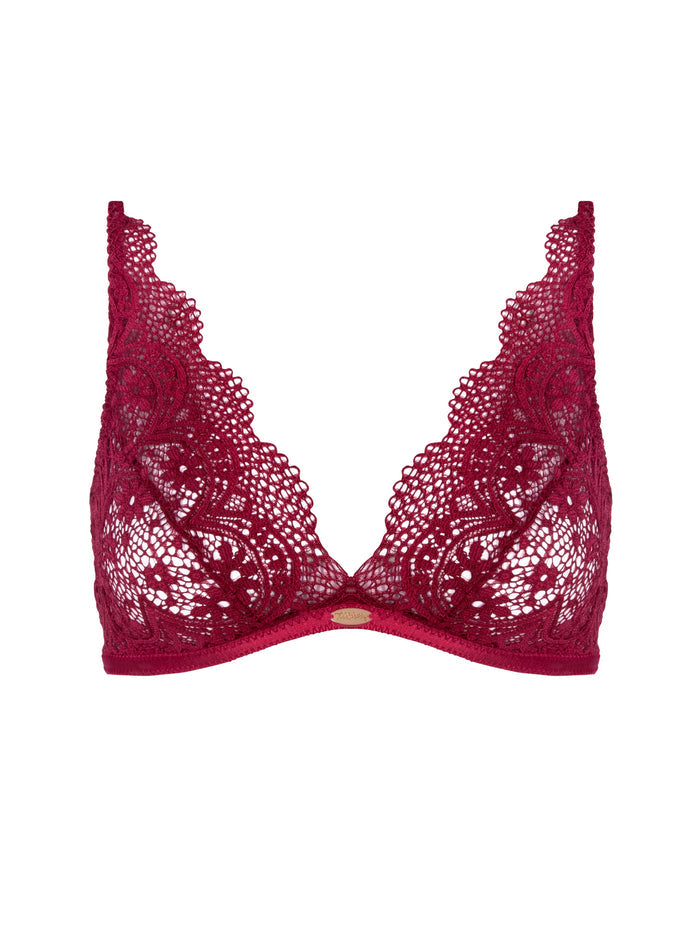 Florence lace bra in Scarlet red - Takkleberry handmade lingerie