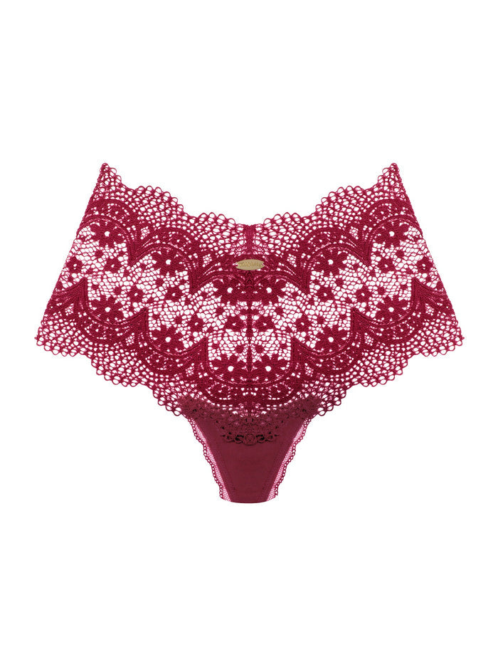 Cheeky lace knicker in Scarlet red - Takkleberry handmade lingerie
