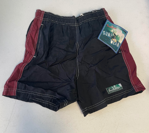 FS186 Black and Red Kids Swim Shorts SIZE Medium