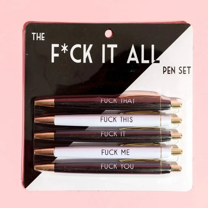 FUN CLUB - Fuck It All Pen Set (funny, gift, sweary, office)
