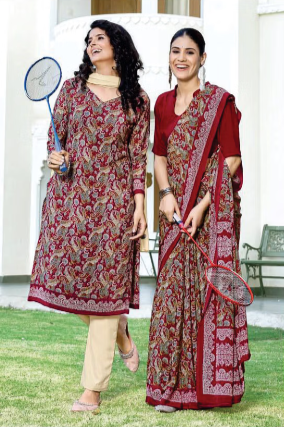 GANVESH PLUS SAREE & UNSTITCHED SALWAR SUIT D.NO. 9182 / 9182-D PRICE RS 615