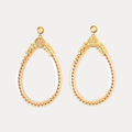 a pair of gold earrings