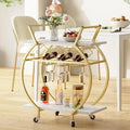 Gold Metal Rolling Beverage Bar Cart Canva Home