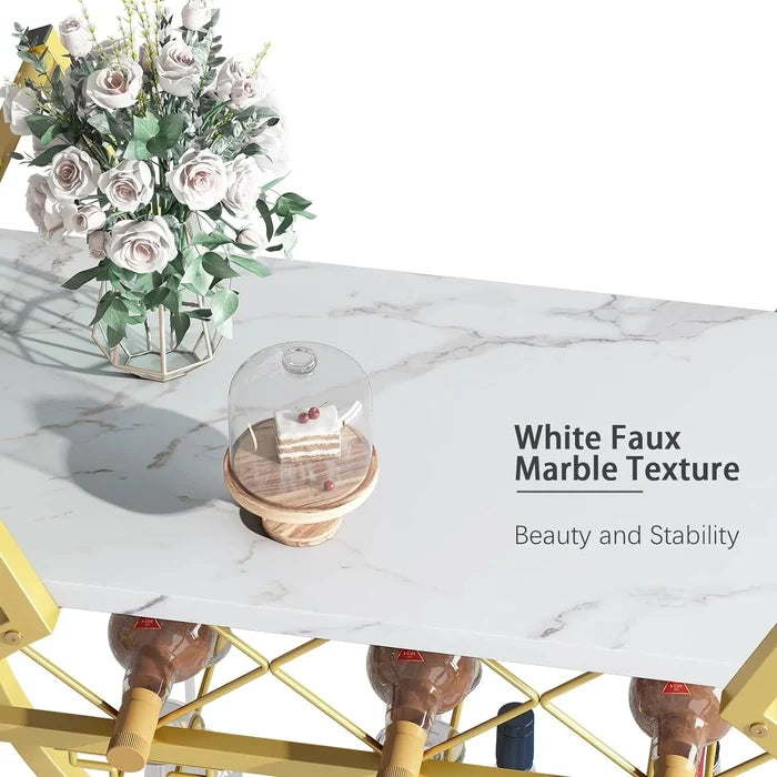 Gold Metal Rolling Beverage Bar Cart Canva Home
