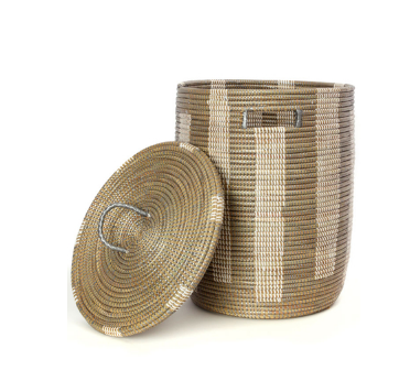 Striped Hamper/Laundry Basket, Fair Trade, Eco Friendly - Give Back Goods