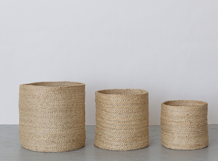 Hand Loomed Jute Plant or Storage Baskets, natural, Bangladesh, Fair Trade, Eco-friendly