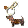 Hand-Painted Dachshund Dog Bag Charm + Keychain| Eco-Friendly