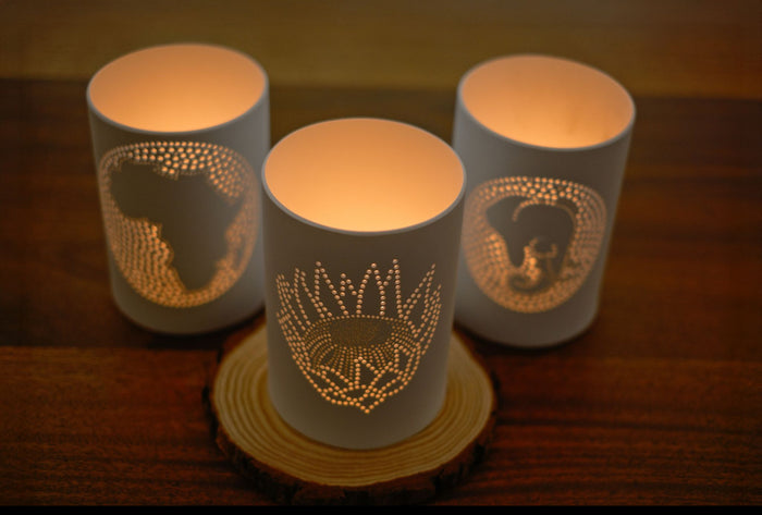 Handmade PVC Tea light / Candle Holder – African Design Collection