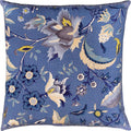 Hawaii Blue Floral Accent Cotton Pillow Cover Hand Block Print Design 16"x16" - KashmirDesigns