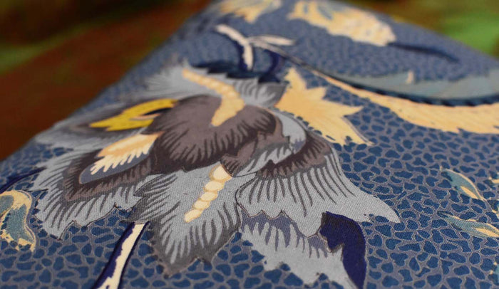 Hawaii Blue Floral Accent Cotton Pillow Cover Hand Block Print Design 16"x16" - KashmirDesigns