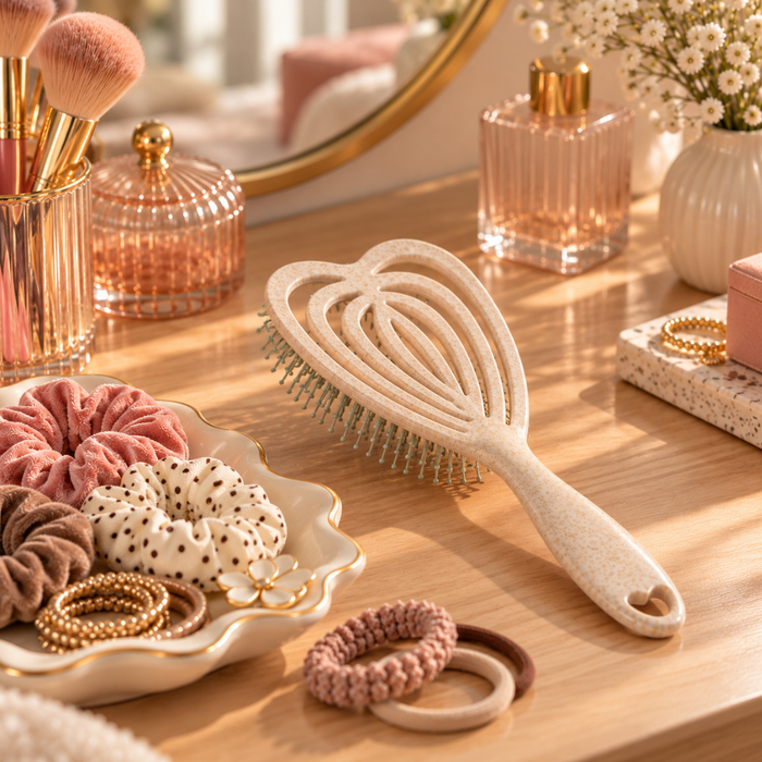heart shaped detangler brush