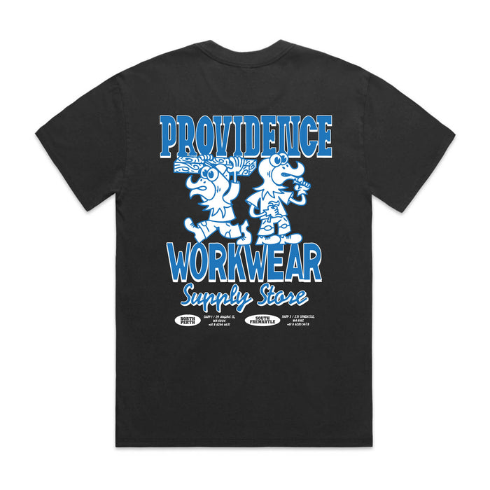 Holistic Workwear Tee - Washed Black / Blue White