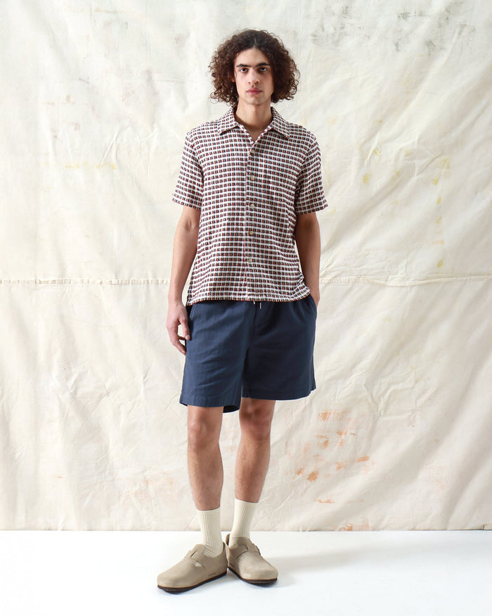 House Short - Herringbone Twill Navy Iris