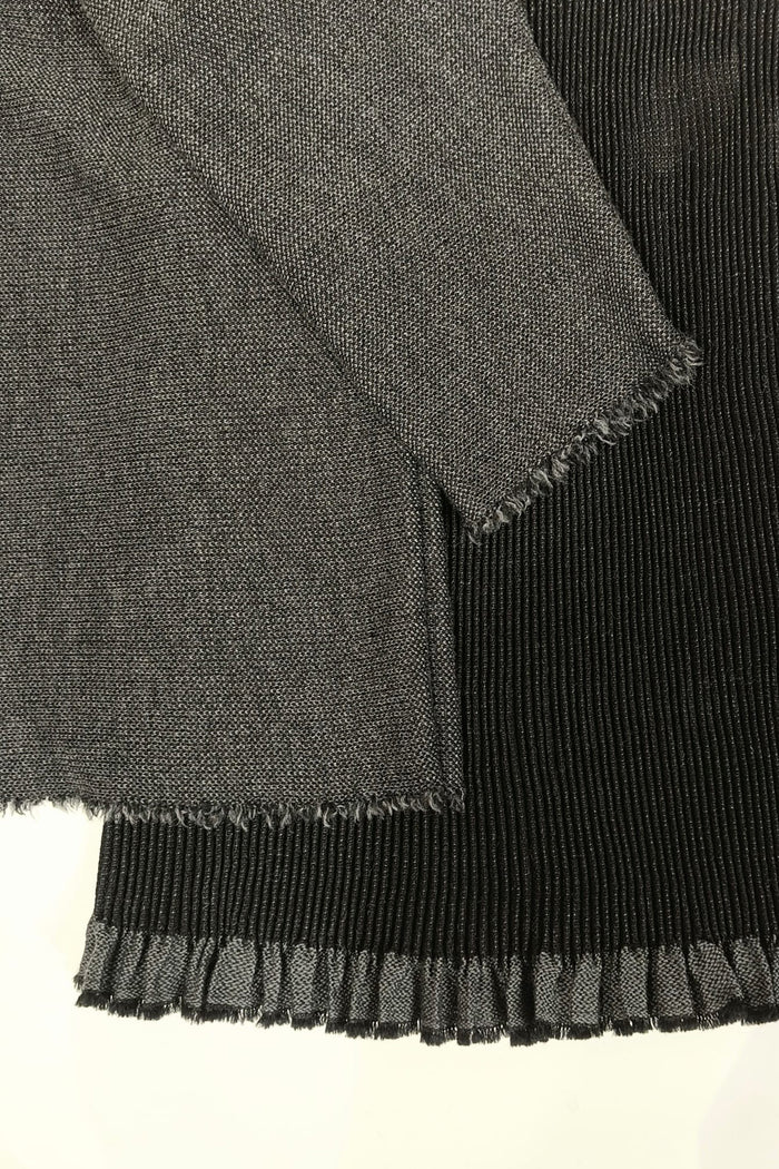 Hui Hui Textile Pleated Skirt Black
