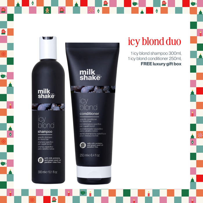 icy blond Christmas duo