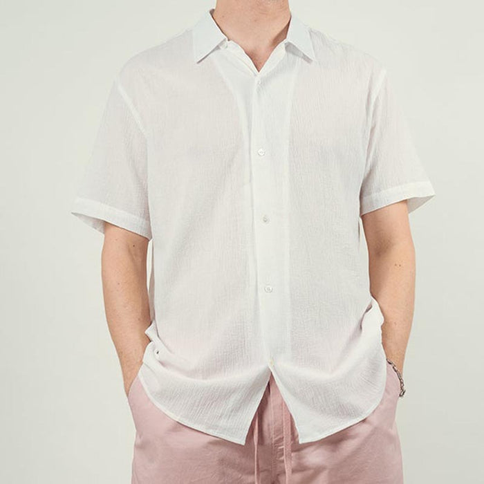 Island S/S Linen Shirt - White