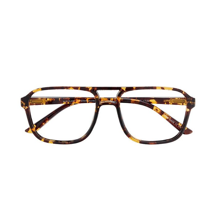 Jax Aviator Brown Marble Blue Light Reader