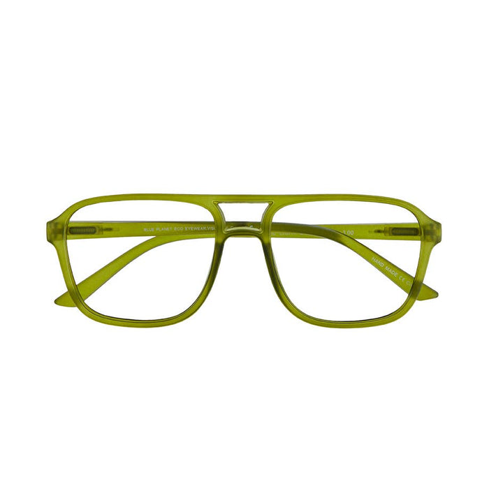 Jax Aviator Matte Green - Blue Light Reader