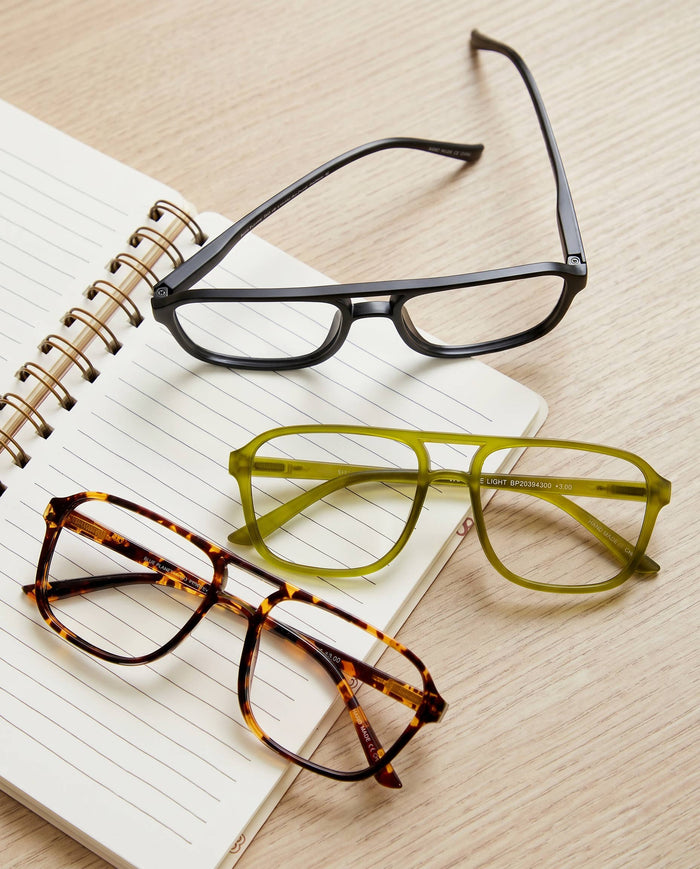 Jax Aviator Matte Green - Blue Light Reader