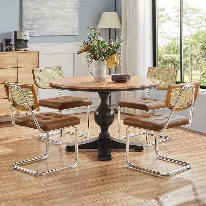 Keith Mid Century Rattan Dining Chair (Set of 2) Canva Home
