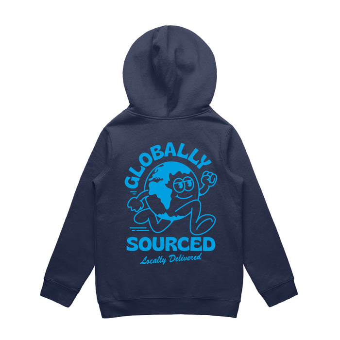 Kids Globe Logo Hoodie - Navy Sky