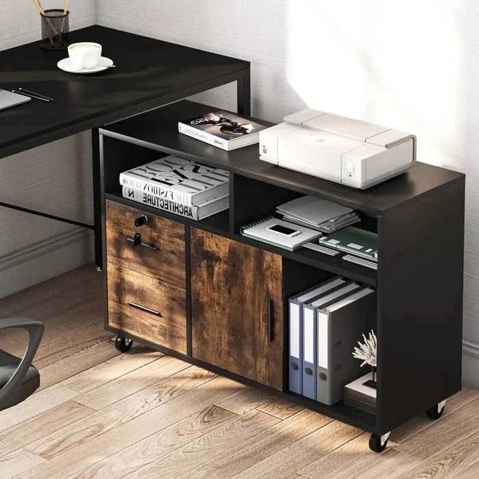 Lily 2 Drawers Lateral Filing Cabinet With Lock Canva Home