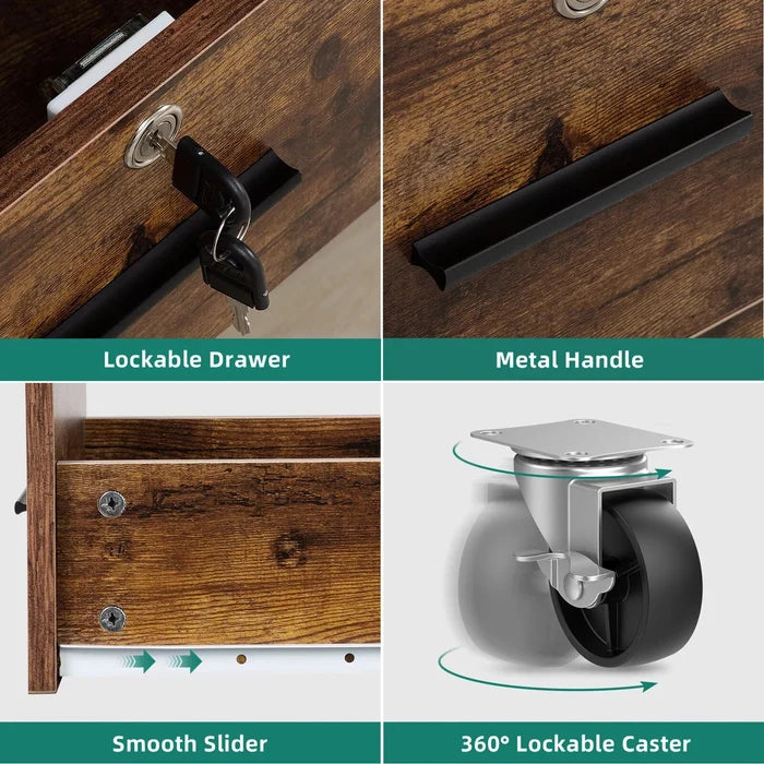 Lily 2 Drawers Lateral Filing Cabinet With Lock Canva Home