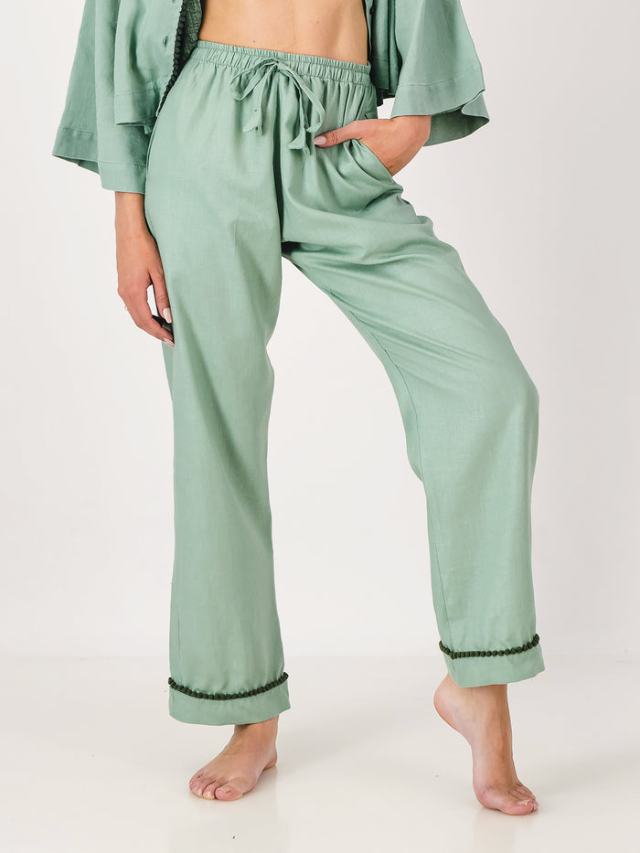 Linen PJ Pants | Avocado