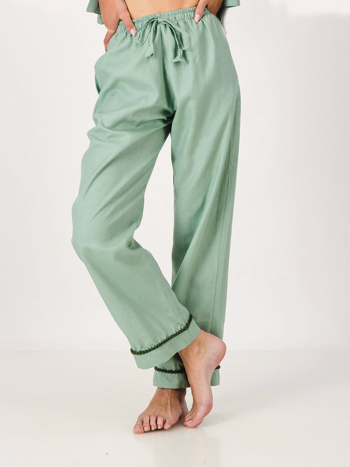 Linen PJ Pants | Avocado
