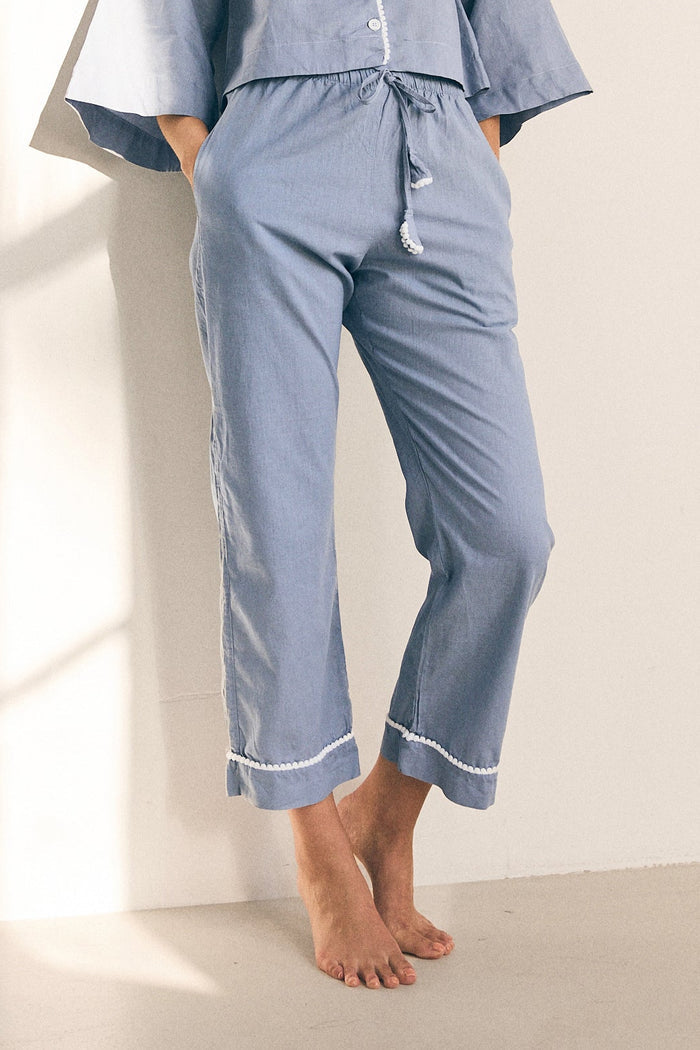 Linen PJ Pants | Misty Blue