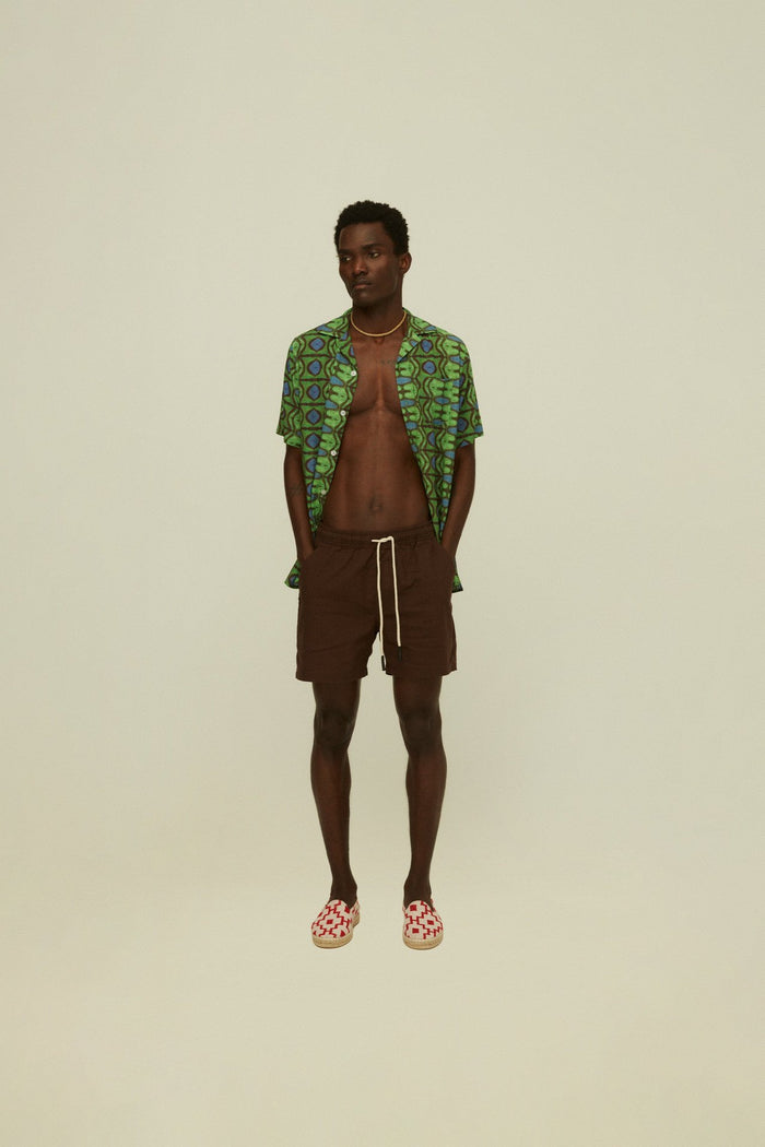 Linen Shorts - Brown