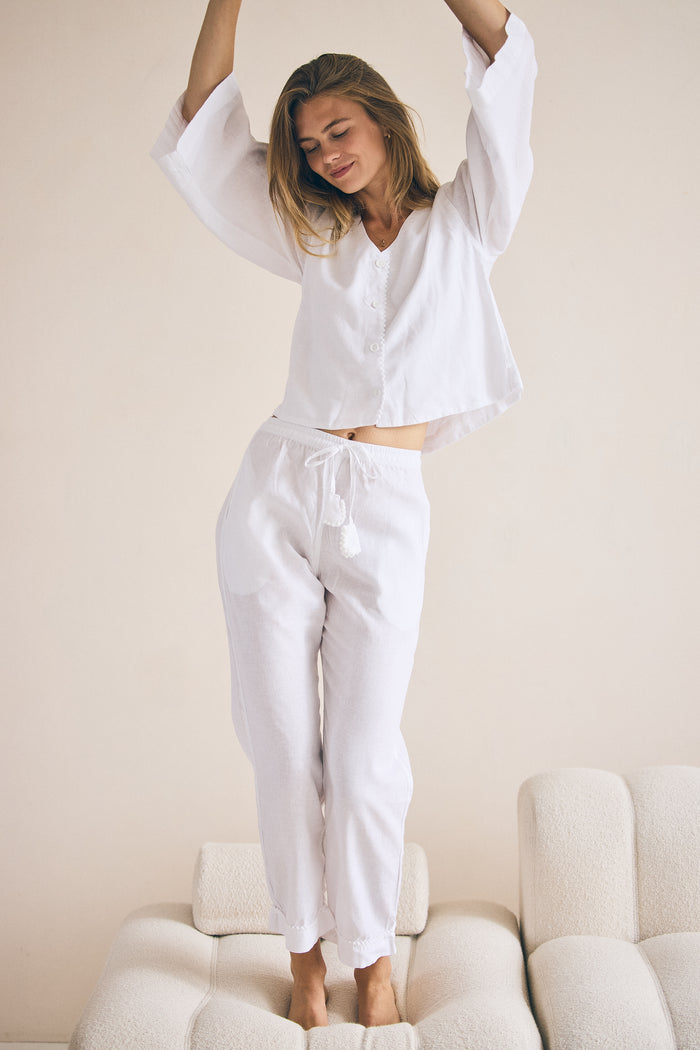 Loungy Linen Set - Long | Cream