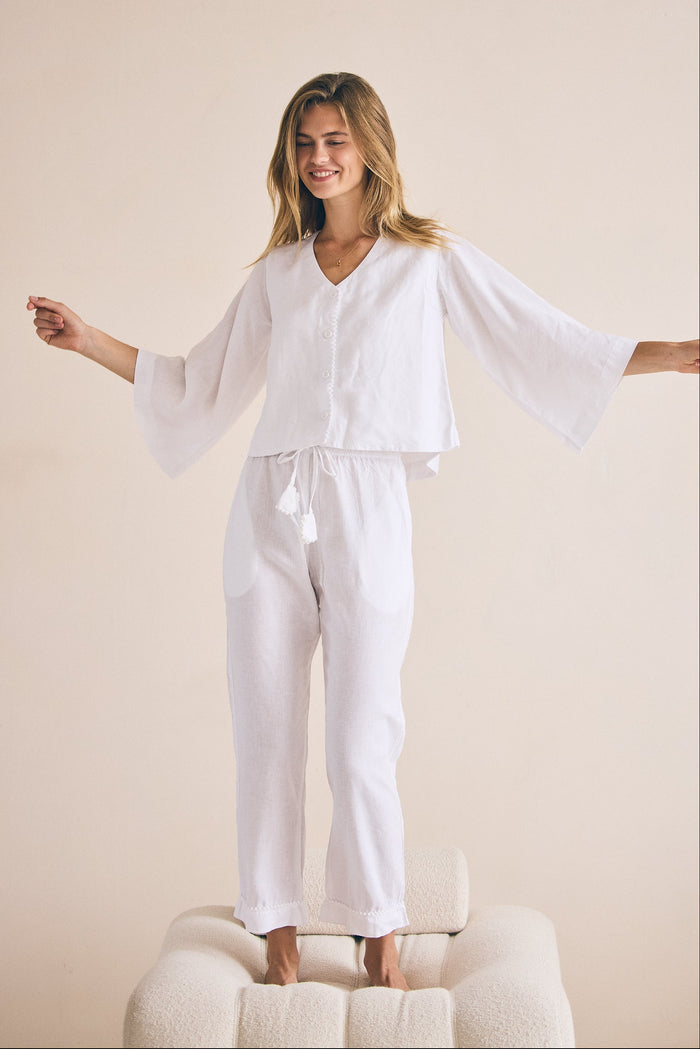 Loungy Linen Set - Long | Cream