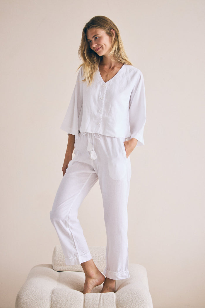 Loungy Linen Set - Long | Cream