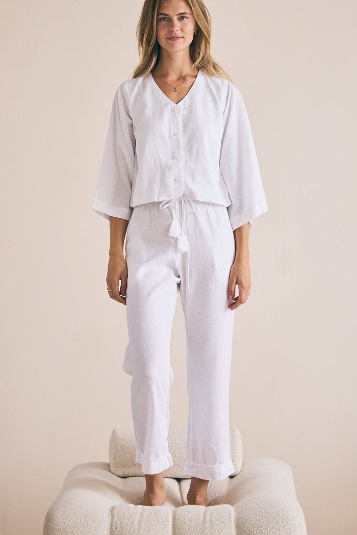 Loungy Linen Set - Long | Cream