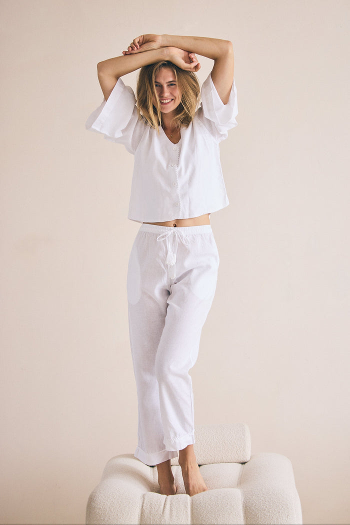 Loungy Linen Set - Long | Cream