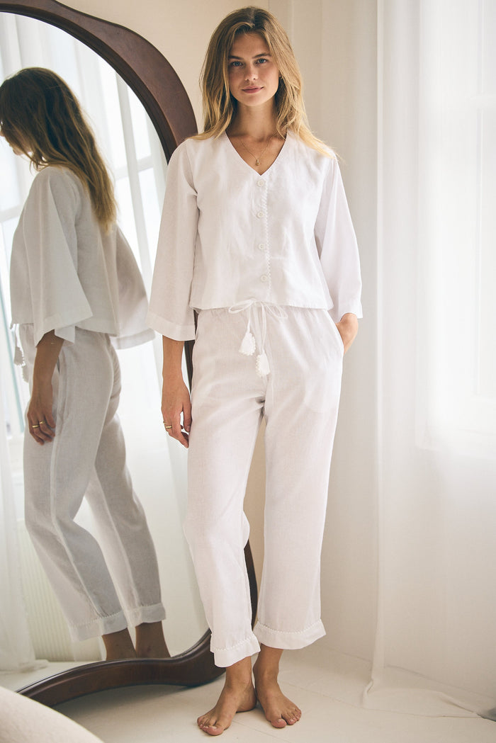 Loungy Linen Set - Long | Cream